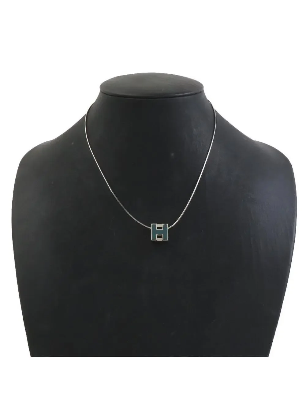 Auth Hermes H Cube Pendant Necklace #302775H36B
